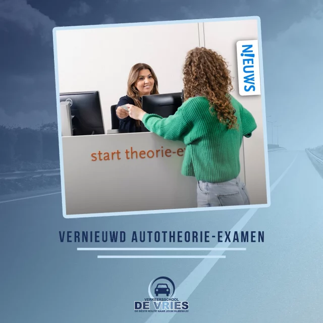 𝑽𝒆𝒓𝒏𝒊𝒆𝒖𝒘𝒅 𝒂𝒖𝒕𝒐𝒕𝒉𝒆𝒐𝒓𝒊𝒆-𝒆𝒙𝒂𝒎𝒆𝒏!

Vanaf maandag 7 april 2025 is er een nieuw theorie-examen voor het autorijbewijs. Het nieuwe examen heeft 50 vragen en wordt in één keer afgenomen.

Het huidige examen heeft 65 vragen. Deze zijn verdeeld over de onderdelen kennis, inzicht en gevaarherkenning. Elk onderdeel heeft een eigen grens voor slagen of zakken. Deze onderdelen worden nu samengevoegd en er volgt één uitslag.

Bron: CBR

#rijles #rijbewijs #rijopleiding #rijopleidingen #rijlessen #autorijles #autorijschool #rijschool #verkeersschool #auto #autos #rismethode #denhaag #zoetermeer #rijswijk #leidschendam #voorburg #delft #scheveningen #autisme #adhd