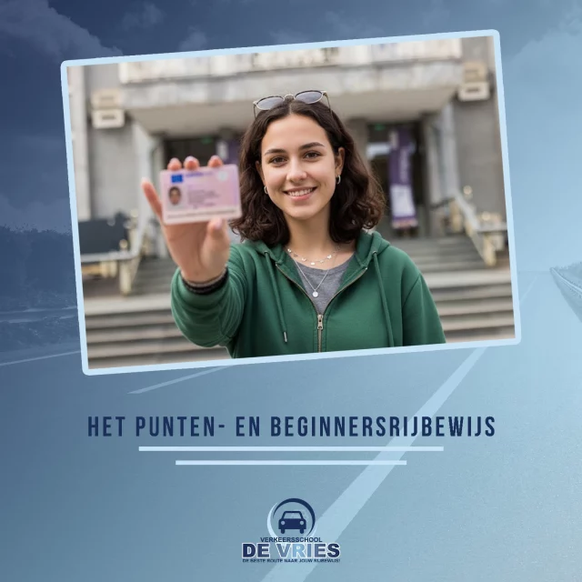 𝑯𝒆𝒕 𝒑𝒖𝒏𝒕𝒆𝒏- 𝒆𝒏 𝒃𝒆𝒈𝒊𝒏𝒏𝒆𝒓𝒔𝒓𝒊𝒋𝒃𝒆𝒘𝒊𝒋𝒔!

Voor alle bestuurders geldt het puntenrijbewijs. Hiermee krijgt je strafpunten voor rijden onder invloed. Daarnaast krijgt iedereen die voor het eerst een rijbewijs haalt een beginnersrijbewijs. Dit is een gewoon rijbewijs, maar met een extra element: een strafpuntensysteem voor zware verkeersovertredingen.

Lees meer hierover op de website van het CBR: https://www.cbr.nl/eengoedestart/punten-en-beginnersrijbewijs/

Bron: CBR

#rijles #rijbewijs #rijopleiding #rijopleidingen #rijlessen #autorijles #autorijschool #rijschool #verkeersschool #auto #autos #rismethode #denhaag #zoetermeer #rijswijk #leidschendam #voorburg #delft #scheveningen #autisme #adhd