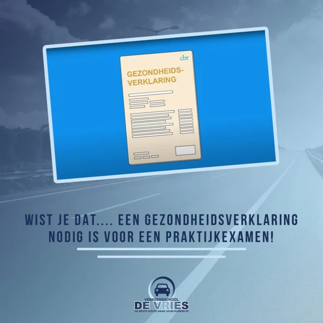 𝑾𝒊𝒔𝒕 𝒋𝒆 𝒅𝒂𝒕... 𝒆𝒆𝒏 𝒈𝒆𝒛𝒐𝒏𝒅𝒉𝒆𝒊𝒅𝒔𝒗𝒆𝒓𝒌𝒍𝒂𝒓𝒊𝒏𝒈 𝒏𝒐𝒅𝒊𝒈 𝒊𝒔 𝒗𝒐𝒐𝒓 𝒆𝒆𝒏 𝒑𝒓𝒂𝒌𝒕𝒊𝒋𝒌𝒆𝒙𝒂𝒎𝒆𝒏!

Als je wilt gaan lessen, dan moet je een Gezondheidsverklaring invullen. Jij mag dit zelf doen of met iemand anders. Een Gezondheidsverklaring is een lijst met vragen over jouw medische toestand.

Deze moet je invullen op de website van het CBR: https://www.cbr.nl/nl/rijbewijs-houden/nl/gezondheidsverklaring.htm

#rijles #rijbewijs #rijopleiding #rijopleidingen #rijlessen #autorijles #autorijschool #rijschool #verkeersschool #auto #autos #rismethode #denhaag #zoetermeer #rijswijk #leidschendam #voorburg #delft #scheveningen #autisme #adhd