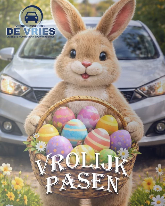 Verkeersschool De Vries wenst iedereen gezellige paasdagen toe!

#rijles #rijbewijs #rijopleiding #rijopleidingen #rijlessen #autorijles #autorijschool #rijschool #verkeersschool #auto #autos #rismethode #denhaag #zoetermeer #rijswijk #leidschendam #voorburg #delft #scheveningen #autisme #adhd