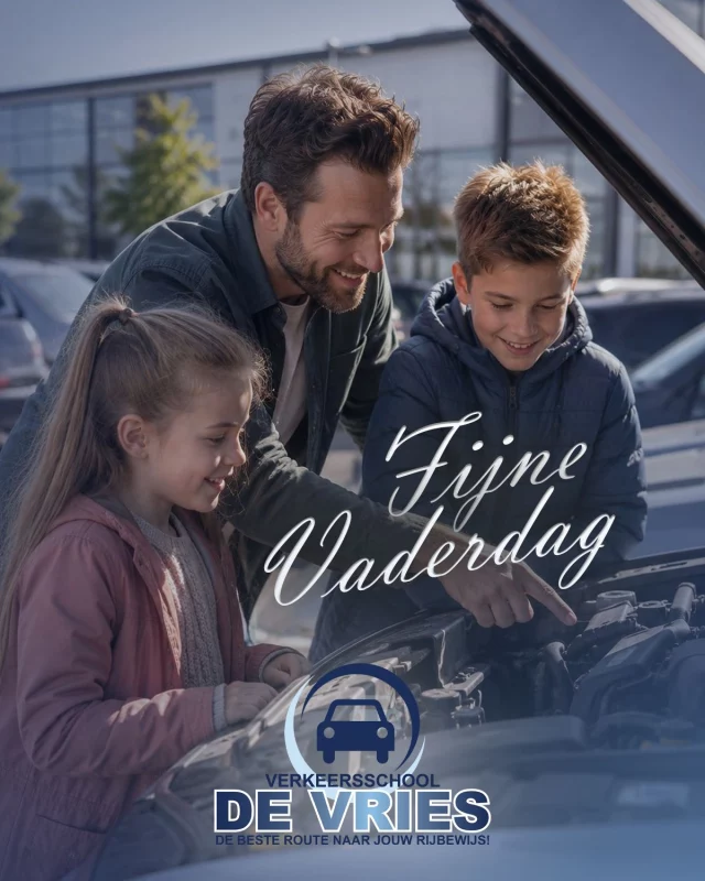 Voor alle vaders die thuis én in de lesauto altijd de juiste richting aangeven: een hele fijne Vaderdag gewenst namens Verkeersschool De Vries! 🚗💙

#rijles #rijbewijs #rijopleiding #rijopleidingen #rijlessen #autorijles #autorijschool #rijschool #verkeersschool #auto #autos #rismethode #denhaag #zoetermeer #rijswijk #leidschendam #voorburg #delft #scheveningen #autisme #adhd