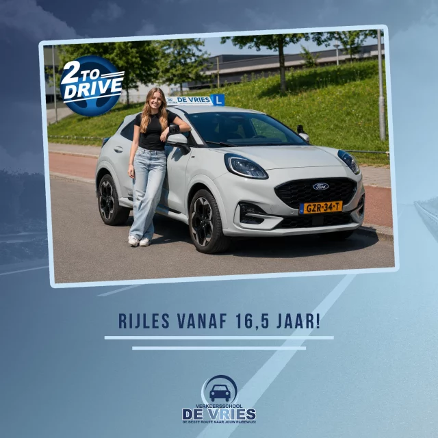 𝗔𝗟 𝗠𝗘𝗧 𝟭𝟳 𝗝𝗔𝗔𝗥 𝗝𝗘 𝗥𝗜𝗝𝗕𝗘𝗪𝗜𝗝𝗦 𝗜𝗡 𝗕𝗘𝗭𝗜𝗧?

Met 2toDrive kun je vervroegd je rijbewijs halen en onder begeleiding van een coach rijervaring opdoen. Op deze pagina vind je alle stappen van 2toDrive op een rij. Je kunt hier terecht voor alle informatie, zoals het aanmelden van een coach of het aanvragen van een begeleiderspas. Ook geven we je bij iedere stap tips. Zo weten we zeker dat jij én je coach goed voorbereid de weg op gaan.

Lees meer hierover op de website van 2toDrive: https://2todrive.nl/

#rijles #rijbewijs #rijopleiding #rijopleidingen #rijlessen #autorijles #autorijschool #rijschool #verkeersschool #auto #autos #rismethode #denhaag #zoetermeer #rijswijk #leidschendam #voorburg #delft #scheveningen #autisme #adhd
