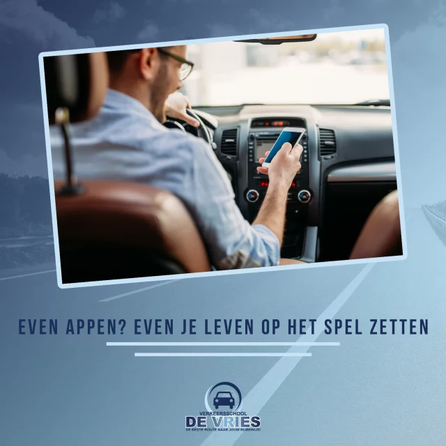 𝑬𝒗𝒆𝒏 𝒂𝒑𝒑𝒆𝒏? 𝑬𝒗𝒆𝒏 𝒋𝒆 𝒍𝒆𝒗𝒆𝒏 𝒐𝒑 𝒉𝒆𝒕 𝒔𝒑𝒆𝒍 𝒛𝒆𝒕𝒕𝒆𝒏.

Gebruik van je mobiel tijdens het rijden heeft véél meer invloed dan je denkt:
🚫 Je ziet minder - bijvoorbeeld borden, fietsers of een kind op straat.
⚠️ Je reageert trager – die paar seconden kunnen cruciaal zijn.
🚗 Je kunt gaan slingeren – minder controle over stuur en snelheid.
💸 Hoge boetes – ook voor muziekspelers of tablets.
💥 100+ doden per jaar – door afleiding in het verkeer.
👉 Handsfree mag – maar stel alles in vóór je gaat rijden.

Laat dus je telefoon met rust en houd je ogen op de weg!

#rijles #rijbewijs #rijopleiding #rijopleidingen #rijlessen #autorijles #autorijschool #rijschool #verkeersschool #auto #autos #rismethode #denhaag #zoetermeer #rijswijk #leidschendam #voorburg #delft #scheveningen #autisme #adhd